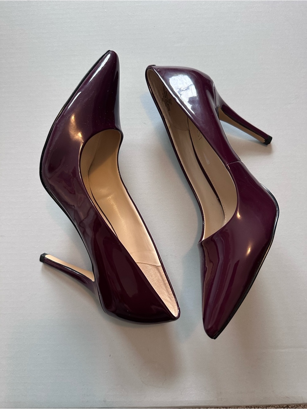 Nine West Patent Leather Pointed-Toe Pumps in Plum